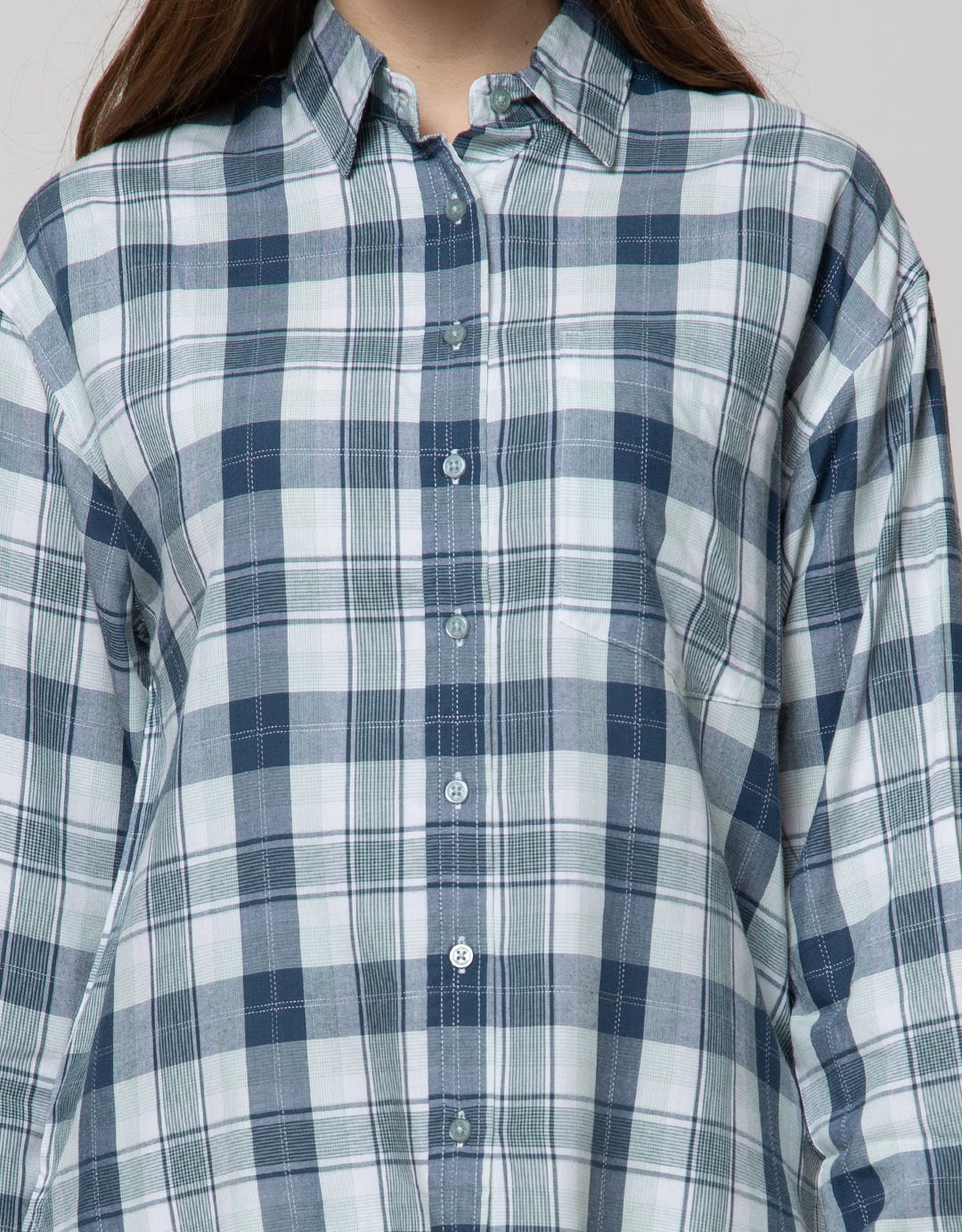 Nevada Long Sleeve Shirt Top Rayon Check