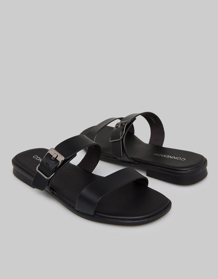 Connexion Slipper Sandals Double Strap Buckle