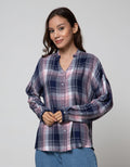 Nevada Long Sleeve Shirt Top Check Rayon