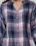 Nevada Long Sleeve Shirt Top Check Rayon