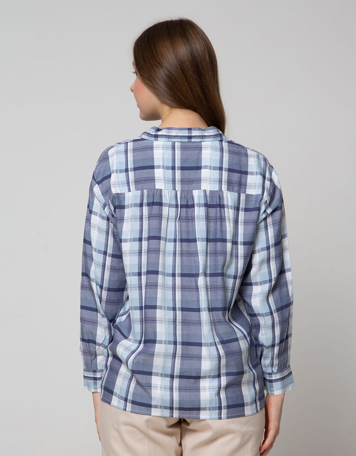 Nevada Long Sleeve Shirt Top Check Rayon