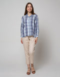 Nevada Long Sleeve Shirt Top Check Rayon