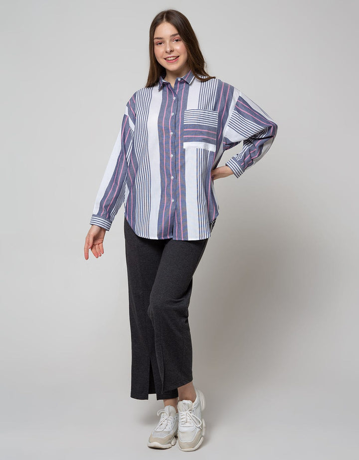 Nevada Long Sleeve Shirt St Oxford Solid With Stripe