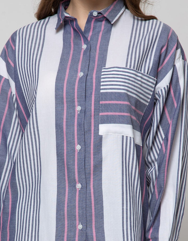 Nevada Long Sleeve Shirt St Oxford Solid With Stripe