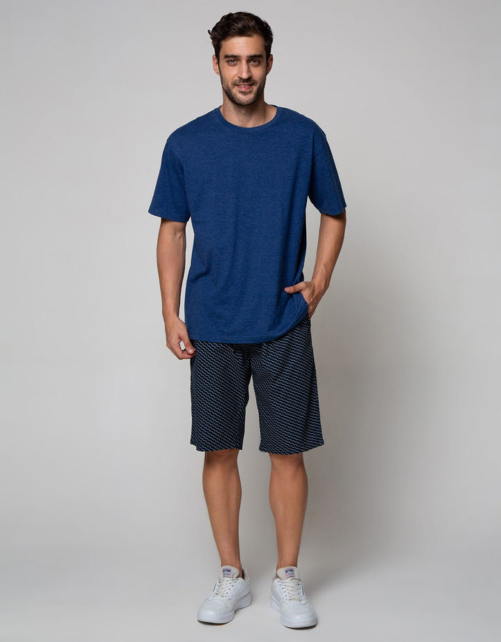 Nevada Short Pants Rib Print Diagonal Stripe