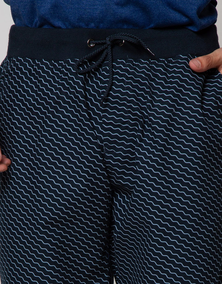 Nevada Short Pants Rib Print Diagonal Stripe