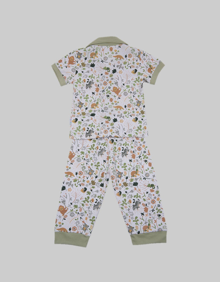 Pipiniko Top - Bottom Boys Short Sleeve Jungle Pajama Set
