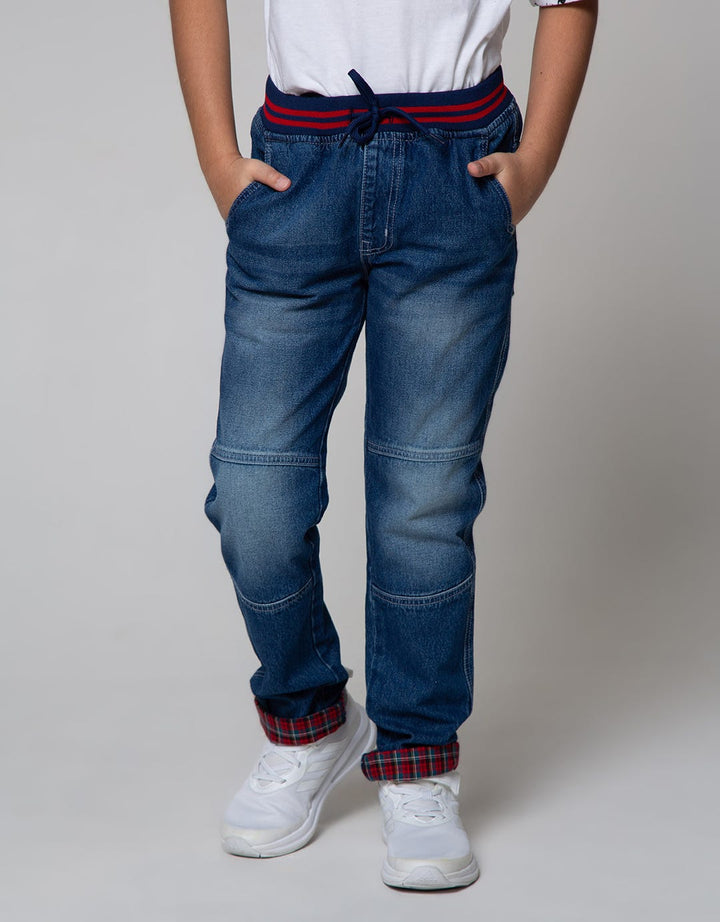 Aero Long Denim Non Stretch Rib Check Bottom