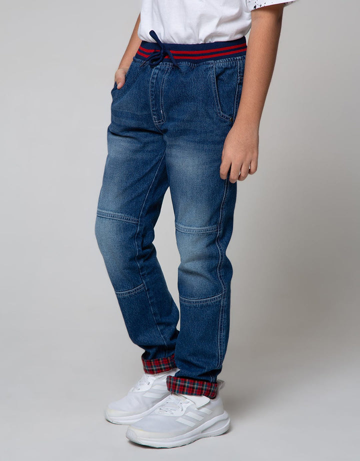 Aero Long Denim Non Stretch Rib Check Bottom