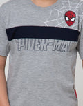 Marvel Spiderman Kombinasi Stripe Logo Short Sleeve T-Shirt