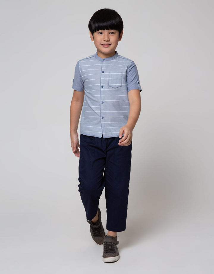 Little M Top Bottom Set Slub Stripe Top - Bottom Set