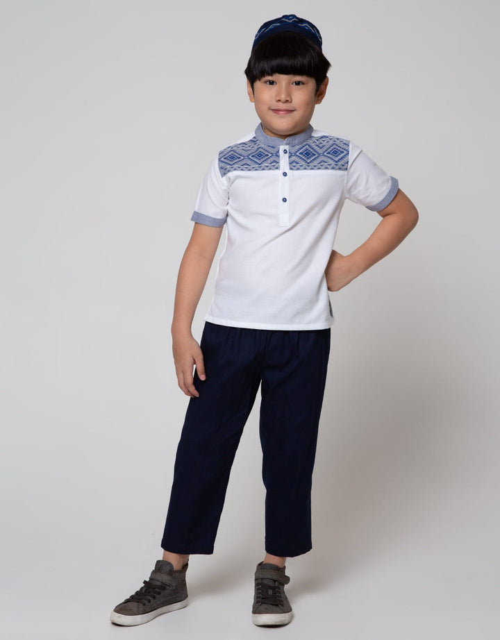 Little M Top Bottom Set Oxford Bordir Depan Top - Bottom Set