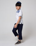 Little M Top Bottom Set Oxford Bordir Depan Top - Bottom Set