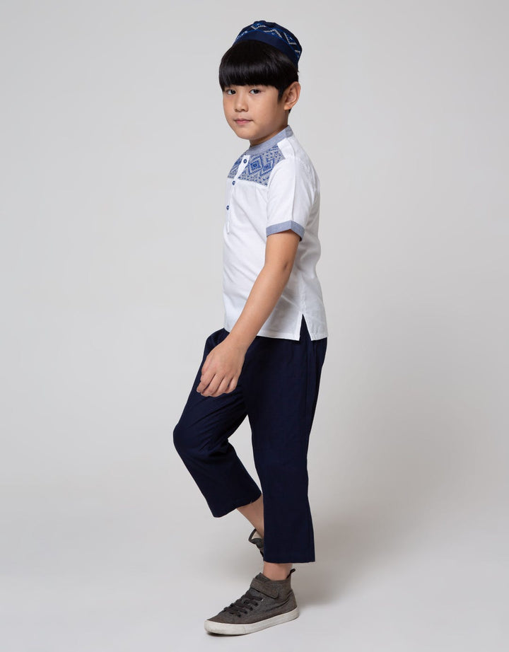 Little M Top Bottom Set Oxford Bordir Depan Top - Bottom Set