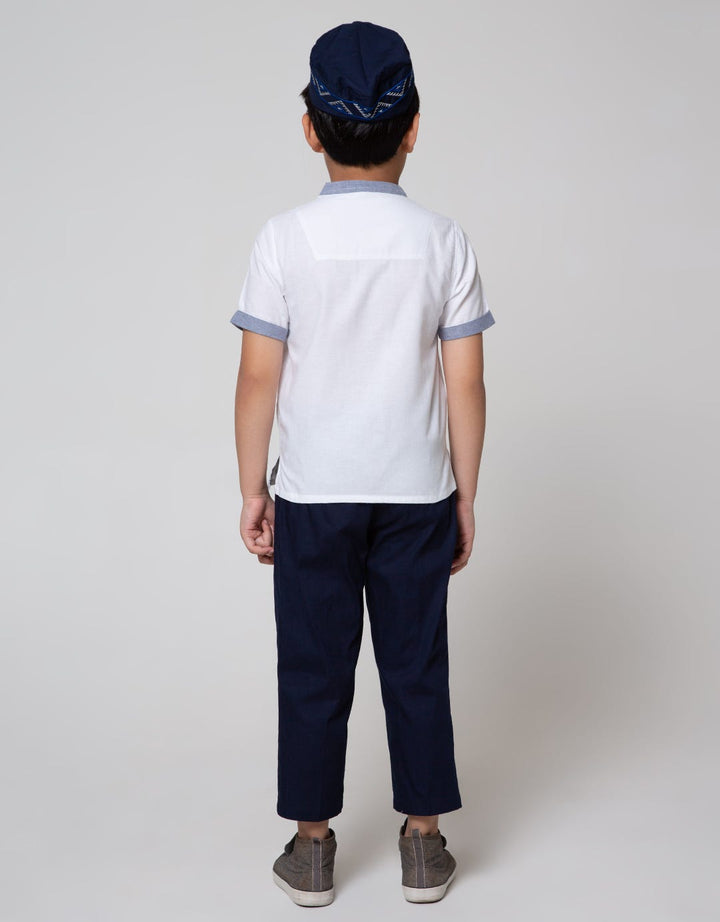 Little M Top Bottom Set Oxford Bordir Depan Top - Bottom Set