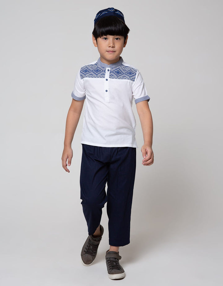 Little M Top Bottom Set Oxford Bordir Depan Top - Bottom Set