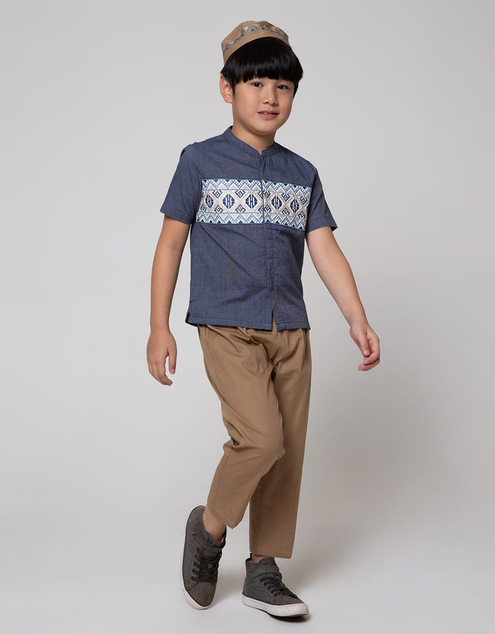 Little M Top Bottom Set Filafil Chest Embroidery