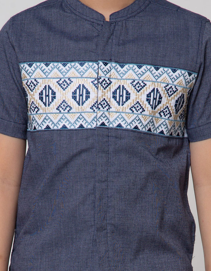 Little M Top Bottom Set Filafil Chest Embroidery