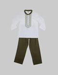 Little M Top Bottom Set Oxford Bordir Tengah