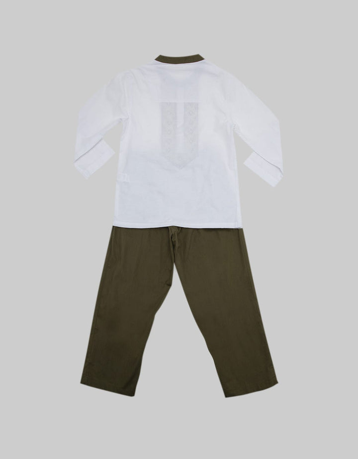 Little M Top Bottom Set Oxford Bordir Tengah
