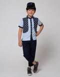Little M Top Bottom Set Oxford Vest
