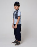 Little M Top Bottom Set Oxford Vest