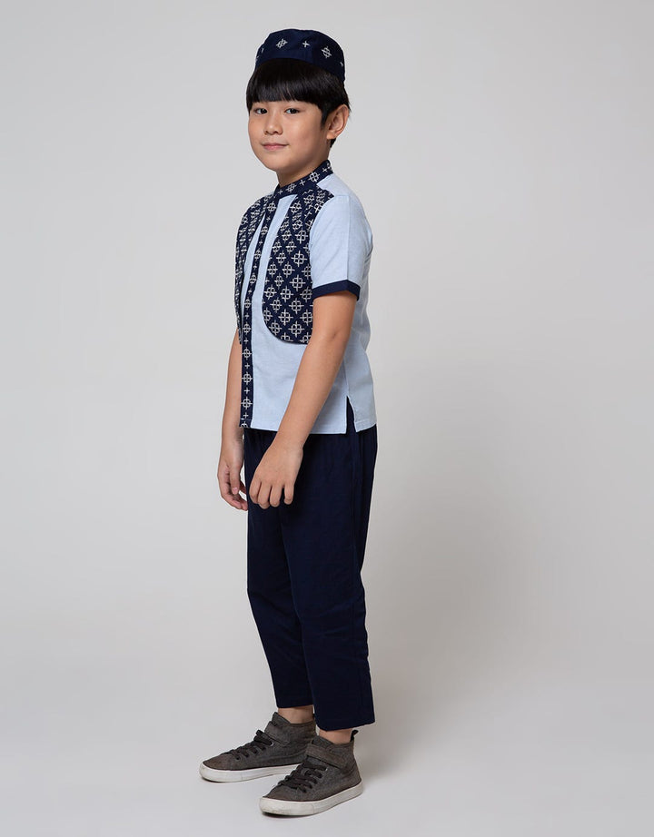 Little M Top Bottom Set Oxford Vest