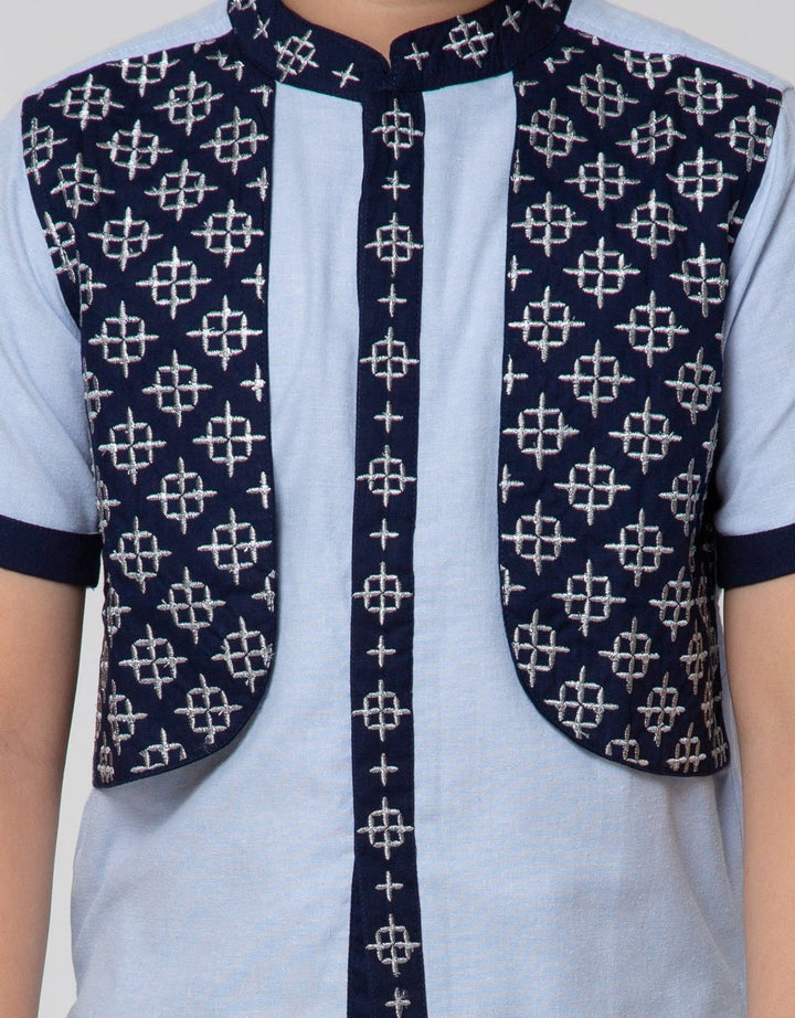 Little M Top Bottom Set Oxford Vest