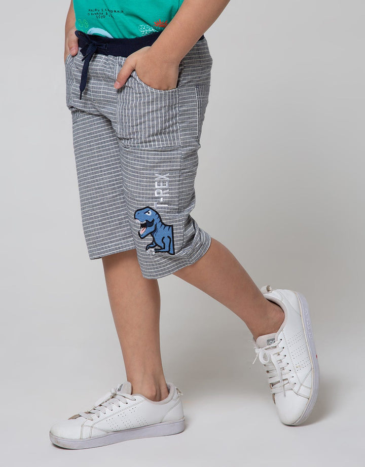 Little M Short Pants Woven Rib Bordir Dino
