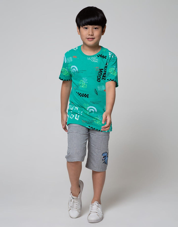 Little M Short Pants Woven Rib Bordir Dino