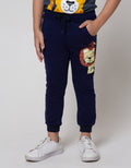 Little M Long Pants Jogger Baby Terry Lion Flip