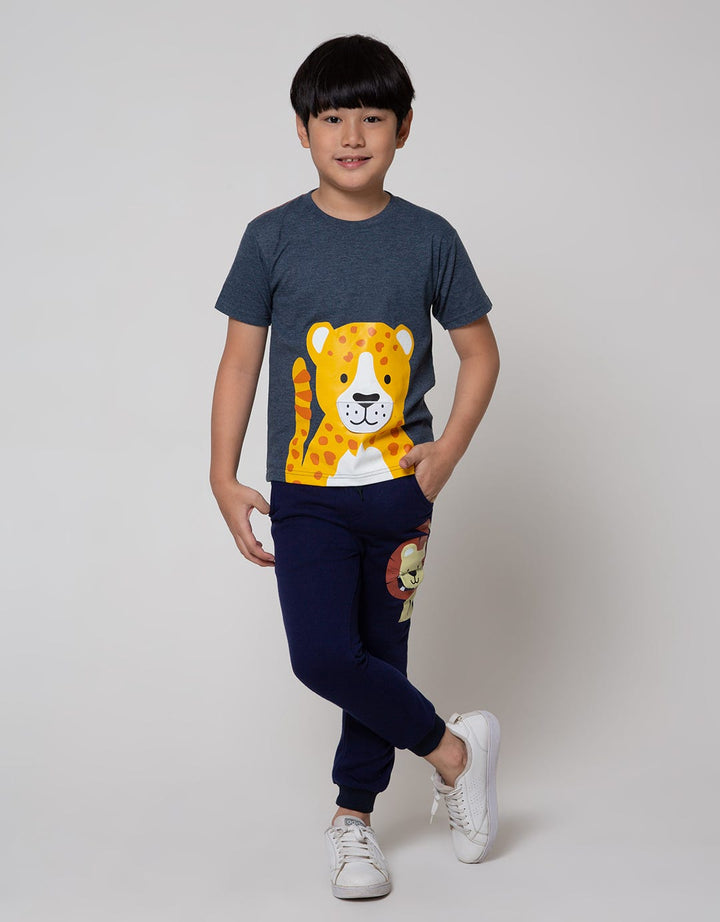 Little M Long Pants Jogger Baby Terry Lion Flip