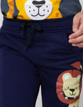 Little M Long Pants Jogger Baby Terry Lion Flip