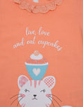 Pipiniko Short Sleeve T-Shirt With Lace Cat Cupcake Topez01