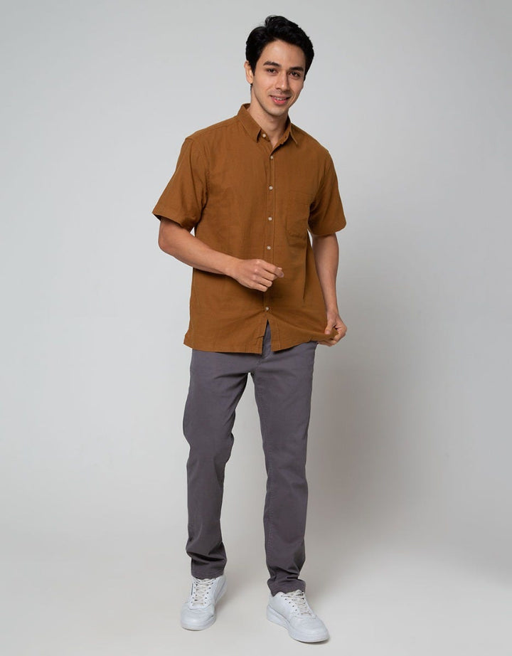 Scotch Kemeja Linen Polos Pendek