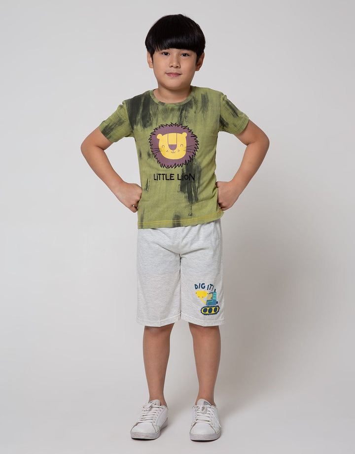 Little M Short Pants Knit Multipack 2 Pack Dino Digger