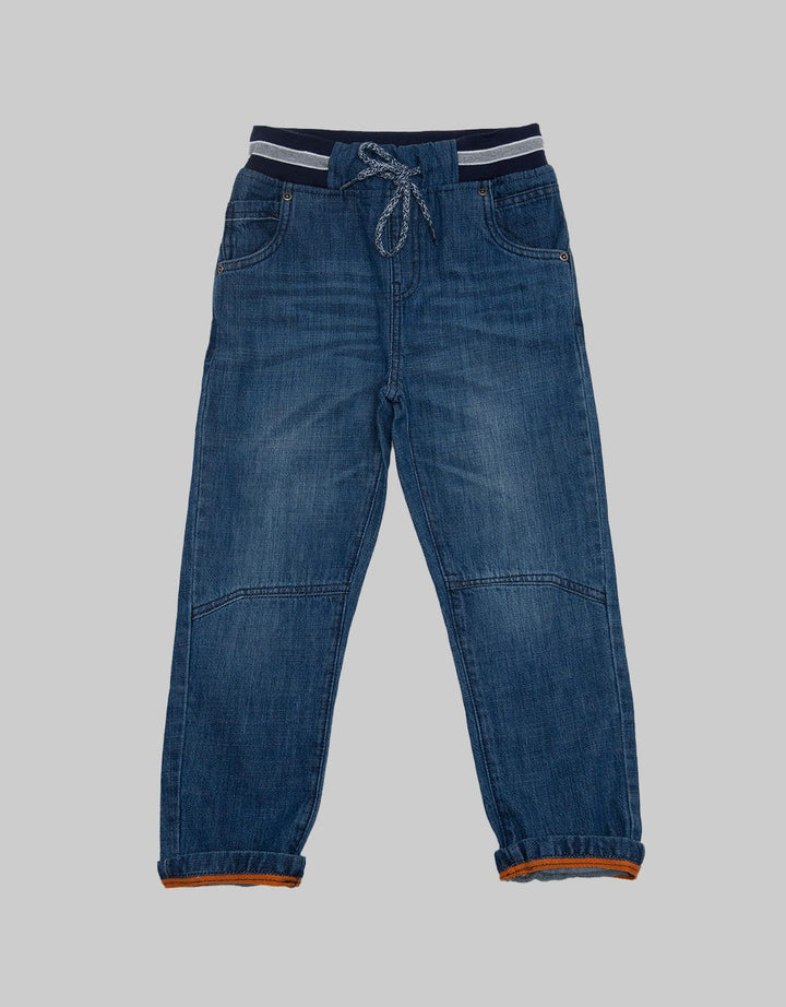 Little M Denim Long Pants Rib Non St Cut N Sewn