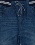 Little M Denim Long Pants Rib Non St Cut N Sewn