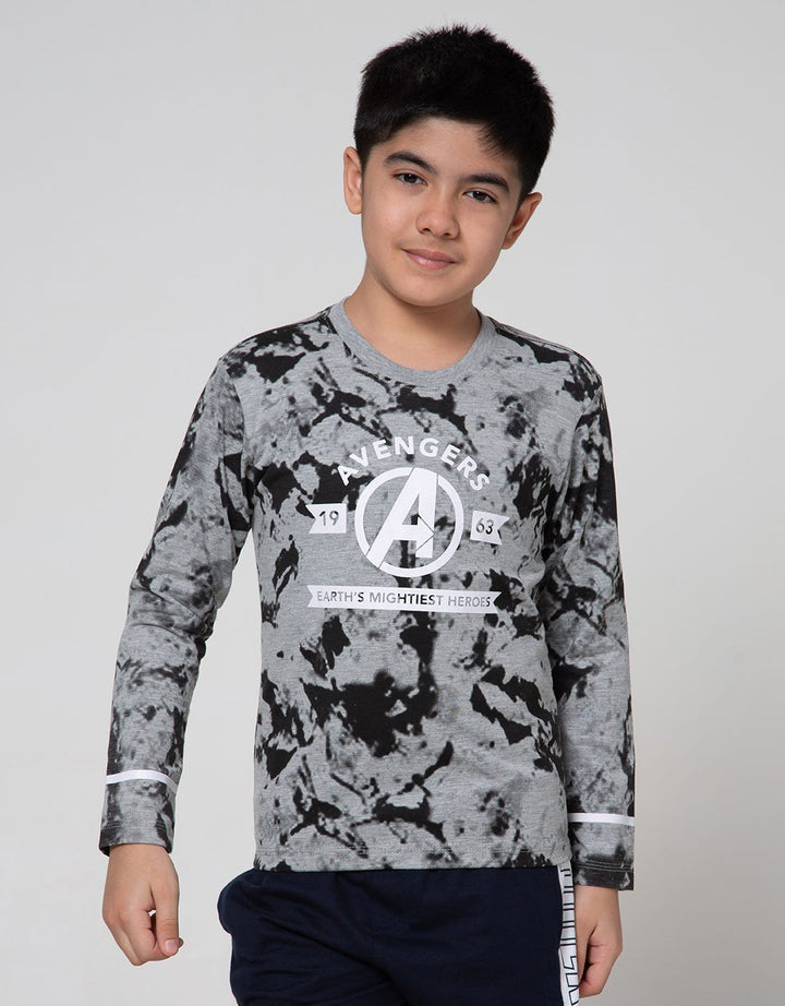 Marvel Avenger Print Tiedye Logo Long Sleeve T-Shirt