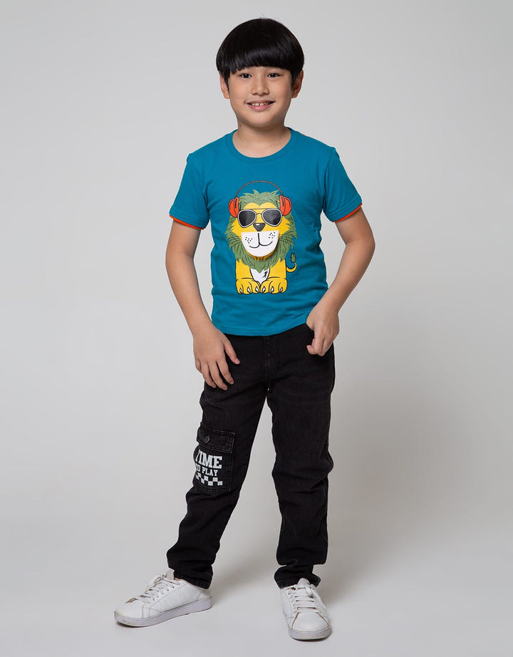 Little M Short Sleeve T-Shirt Aplikasi Lion