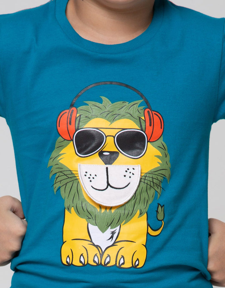Little M Short Sleeve T-Shirt Aplikasi Lion