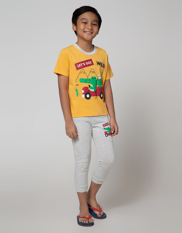 Little M Top Bottom Alligator Jogger T-Shirt Set