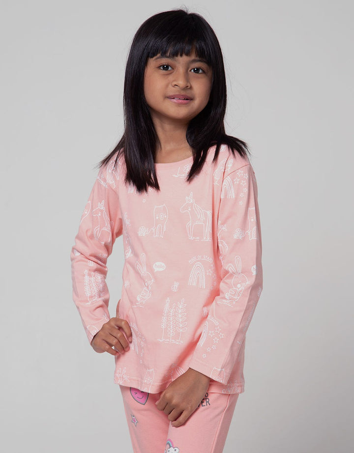 Little M Long Sleeve T-Shirt Print Unicorn Outline