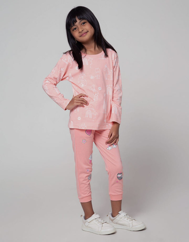 Little M Long Sleeve T-Shirt Print Unicorn Outline