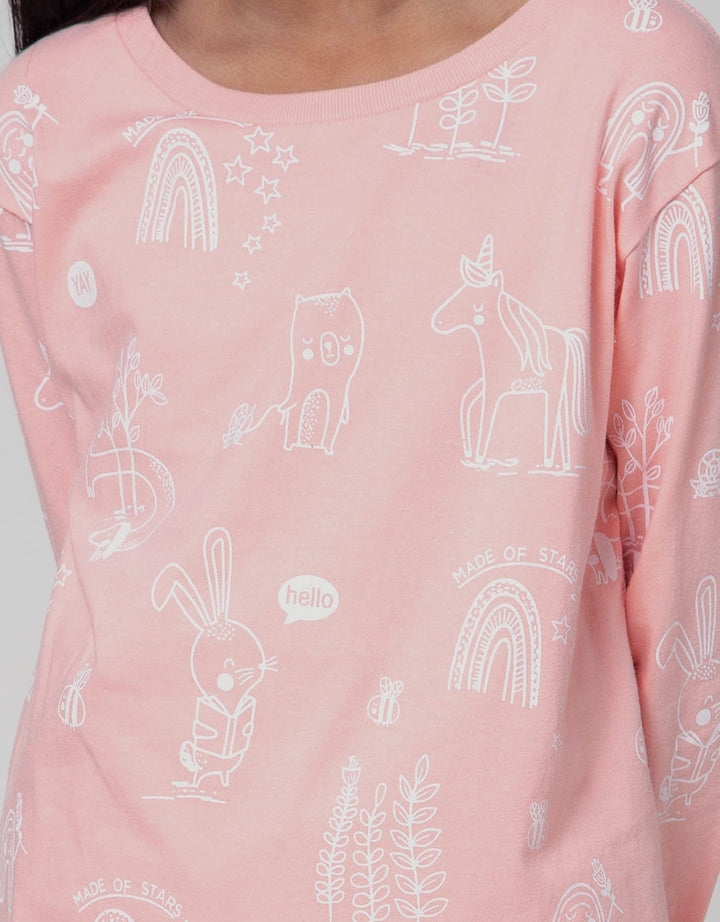 Little M Long Sleeve T-Shirt Print Unicorn Outline