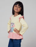 Little M Long Sleeve T-Shirt Ruffle Bawah Sablon Big Owl