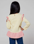 Little M Long Sleeve T-Shirt Ruffle Bawah Sablon Big Owl