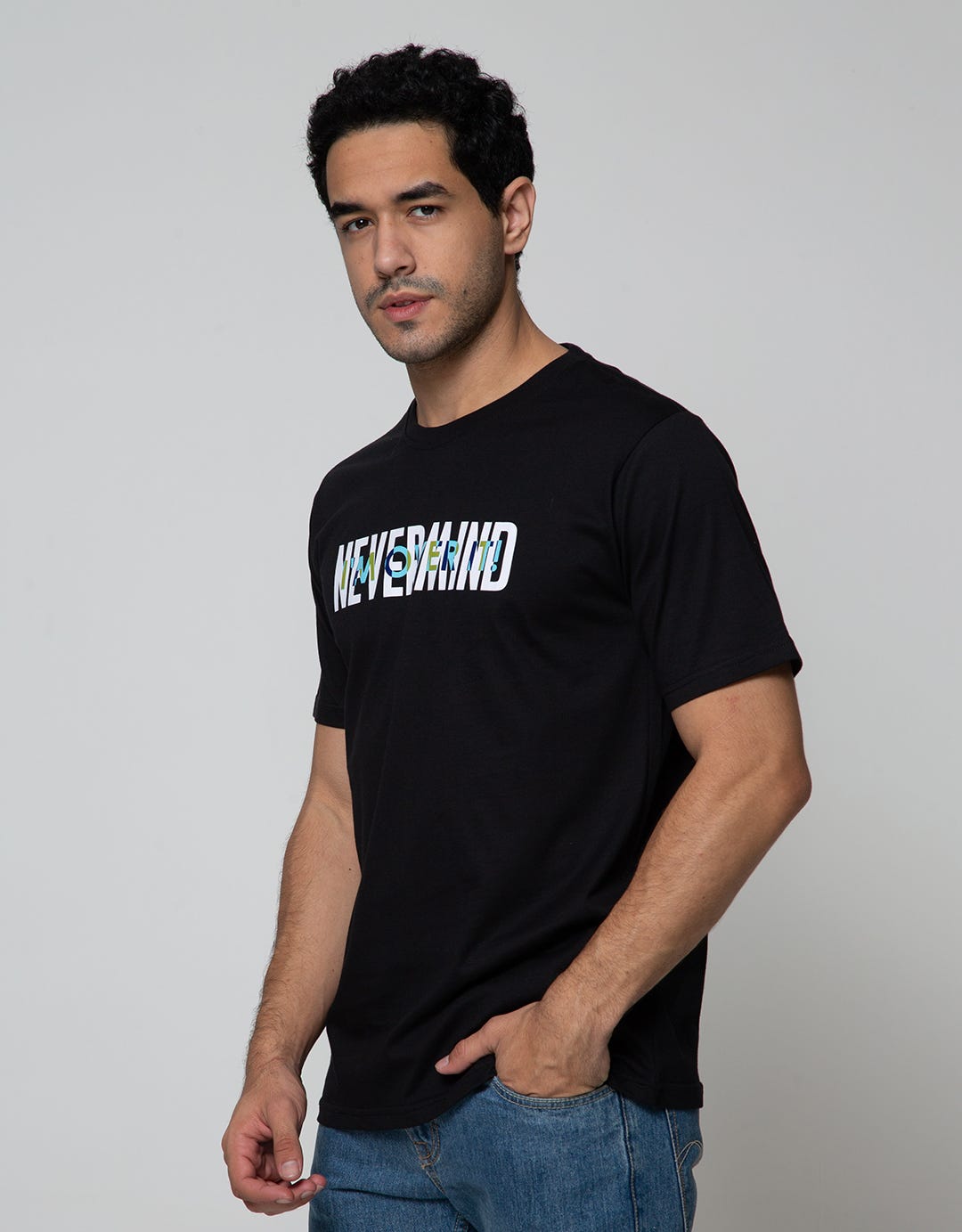 T Zone Short Sleeve T-Shirt Wording Nevermind