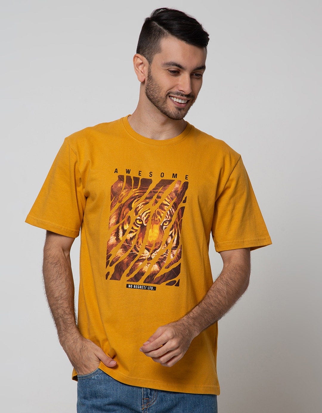 T Zone Short Sleeve T-Shirt Photoprint Thema Animal - Awesome