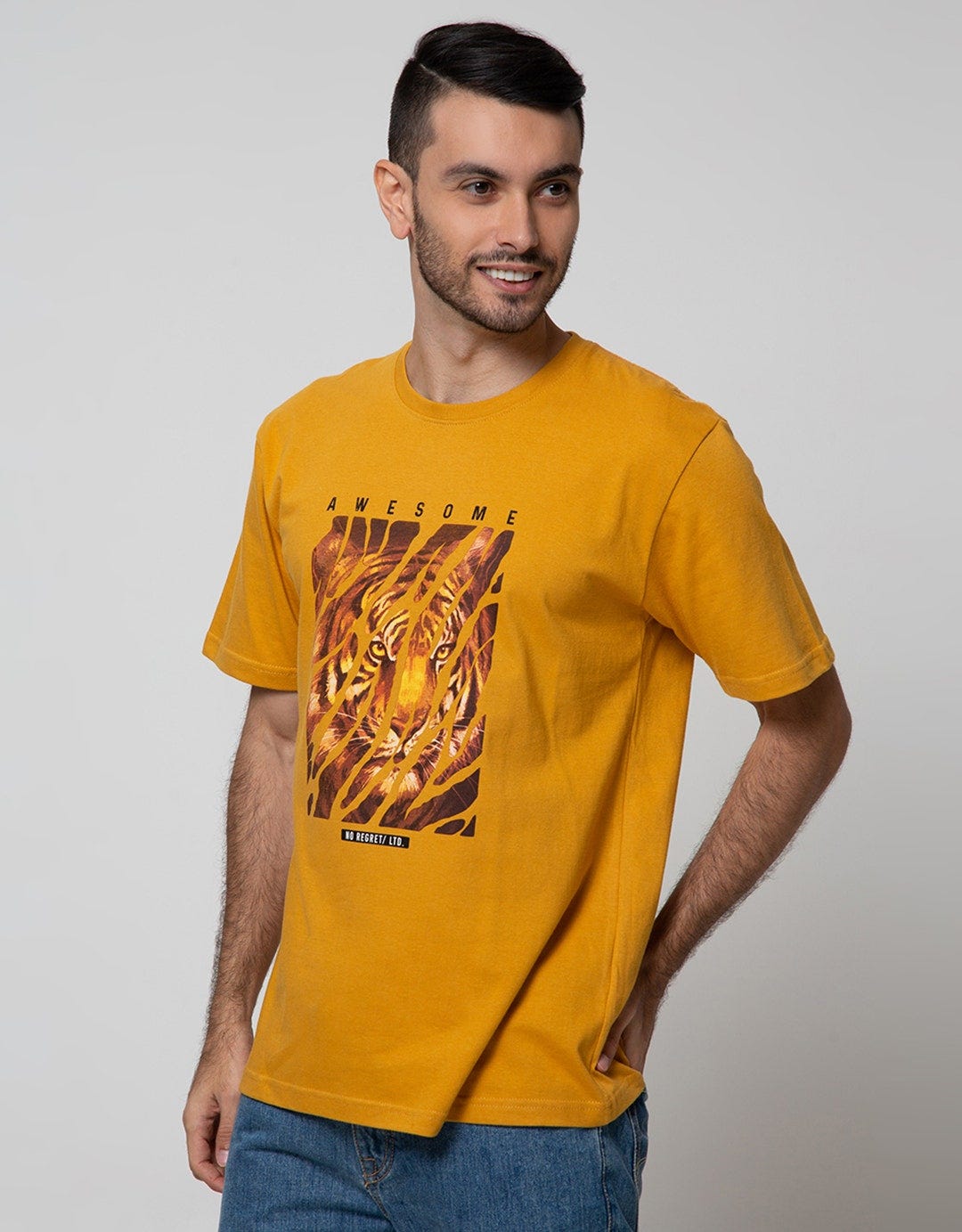T Zone Short Sleeve T-Shirt Photoprint Thema Animal - Awesome